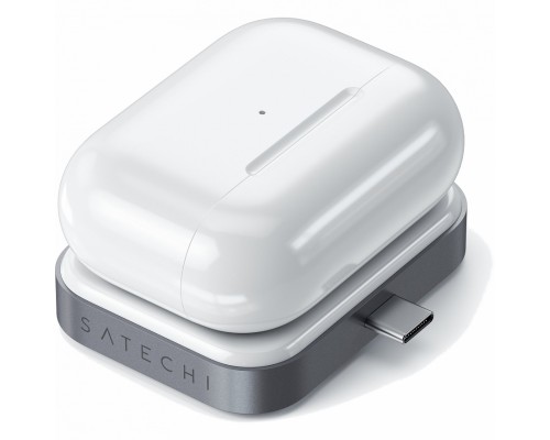 Безпровідний зарядний пристрій Satechi USB-C Wireless Charging Dock for AirPods Space Grey (ST-TCWCDM)