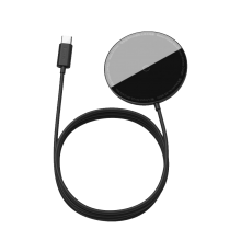 БЗП Baseus Simple Mini Magnetic Wireless Charger Type-C для iPhone 12 Black (WXJK-F01)