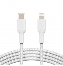 Кабель Belkin BRAIDED USB-C to Lightning 1м White (CAA004BT1MWH)