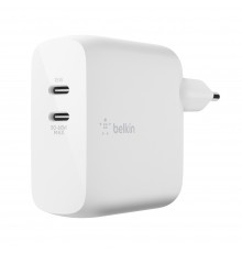 Адаптер живлення Belkin Dual USB-С GAN (50+18W) White (WCH003VFWH)
